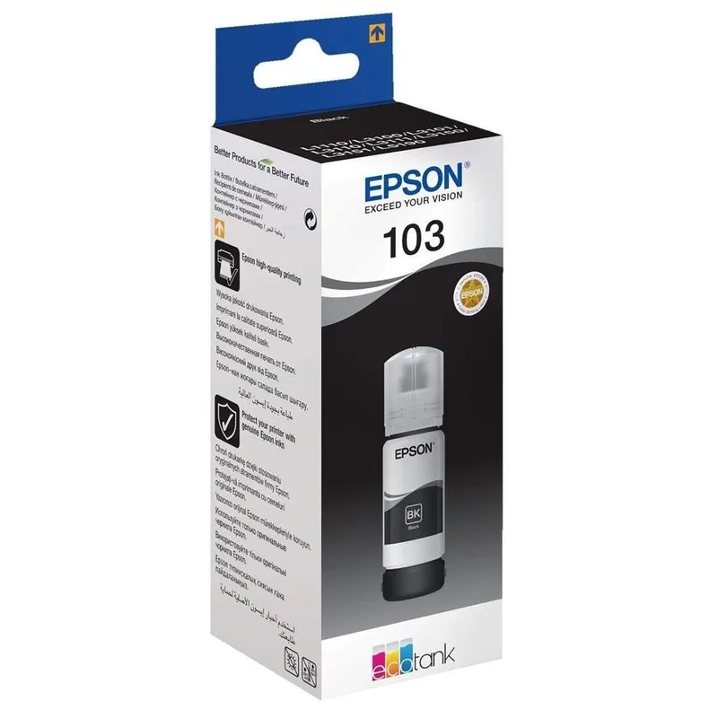 زجاجة حبر Epson 103 EcoTank Black الأصلية (سعة 65 مل)