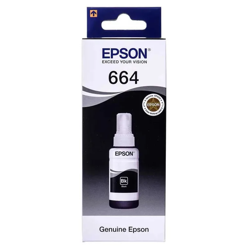 زجاجة حبر Epson 664 EcoTank Black الأصلية (سعة 70 مل)